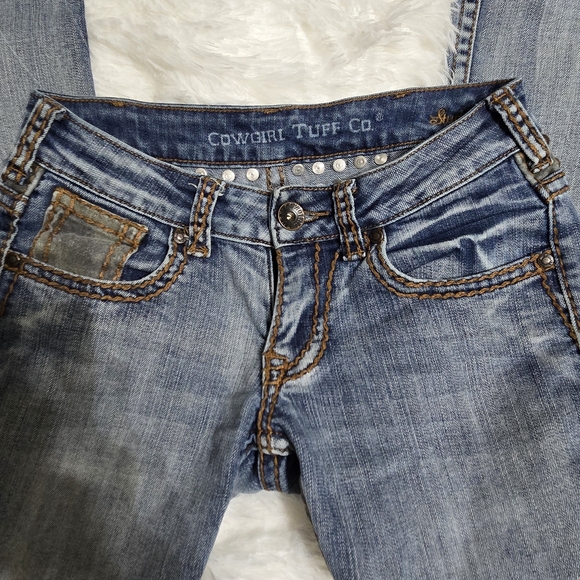 Cowgirl Tuff Light Blue Straight Leg Jeans - Picture 5 of 8